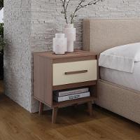 Mesa De Cabeceira 1 Gaveta 50 Cm Mila Savana Off White Mobbs - 5