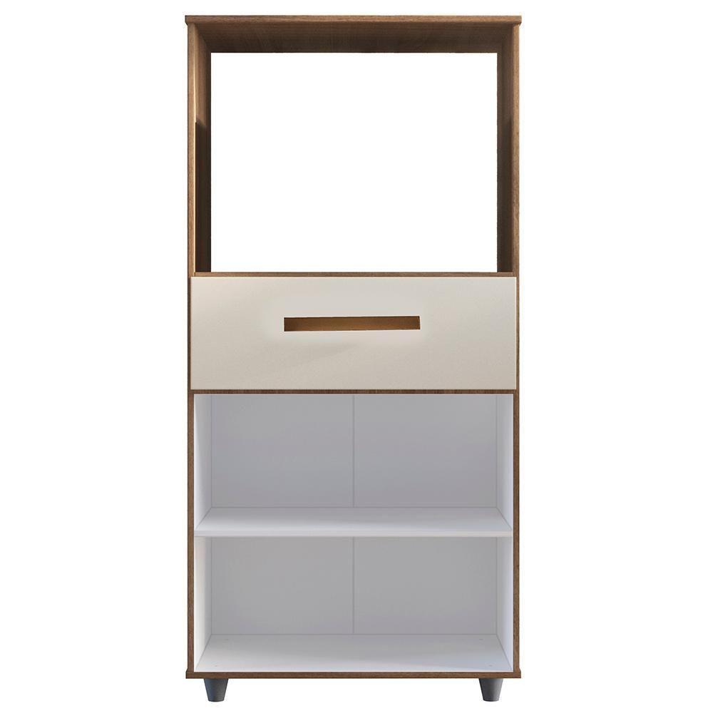 Balcão Multiuso Forno 2 Portas 1 Gaveta 60 Cm Luna Savana Off White Mobbs - 5