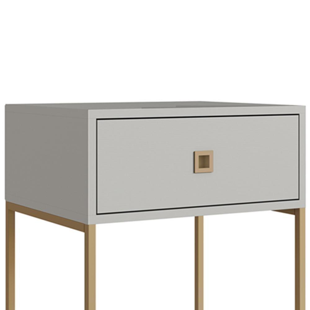 Mesa De Cabeceira Estilo Industrial 01 Gaveta P1026 Arenas Dourado Pp - 5