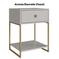 Mesa De Cabeceira Estilo Industrial 01 Gaveta P1026 Arenas Dourado Pp