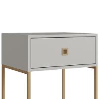 Mesa De Cabeceira Estilo Industrial 01 Gaveta P1026 Arenas Dourado Pp - 5