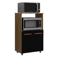 Balcão Multiuso 2 Fornos 60 Cm Tais Savana Preto Mobbs Savana - 1