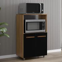 Balcão Multiuso 2 Fornos 60 Cm Tais Savana Preto Mobbs Savana - 2