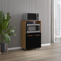 Balcão Multiuso 2 Fornos 60 Cm Tais Savana Preto Mobbs Savana - 6