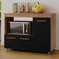 Balcão Multiuso 3 Portas 114cm 9480 Savana Preto Mobbs Savana - 2