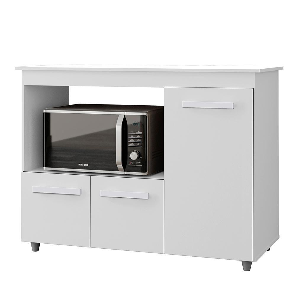 Balcão Multiuso Forno 3 Portas 114 Cm Liza Branco Mobbs - 1