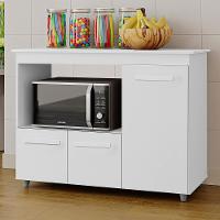 Balcão Multiuso Forno 3 Portas 114 Cm Liza Branco Mobbs - 2