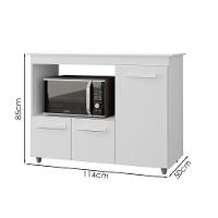 Balcão Multiuso Forno 3 Portas 114 Cm Liza Branco Mobbs - 3