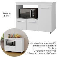 Balcão Multiuso Forno 3 Portas 114 Cm Liza Branco Mobbs