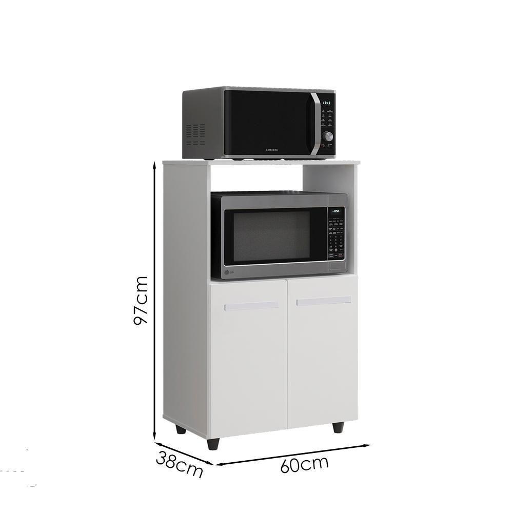 Balcão Multiuso 2 Fornos 60 Cm Tais Branco Mobbs - 2