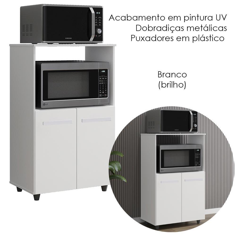 Balcão Multiuso 2 Fornos 60 Cm Tais Branco Mobbs - 3