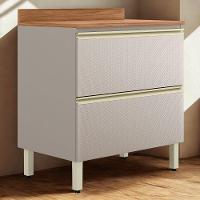 Balcão Com Tampo 1 Porta 1 Gaveta 80 Cm Mdf Proenca Nogueira Nude Prime Demartez - 2