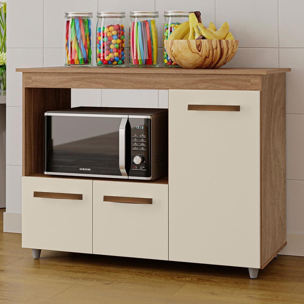 Balcão Multiuso Forno 3 Portas 114 Cm Liza Savana Off White Mobbs - 2