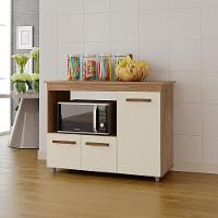 Balcão Multiuso Forno 3 Portas 114 Cm Liza Savana Off White Mobbs - 6