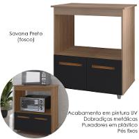 Balcão Multiuso Com Nicho 75cm 9450 Savana Preto Mobbs