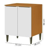 Balcão Com Tampo 2 Portas 70 Cm Mdf 2006805 Cinamomo Branco Armoveis - 3