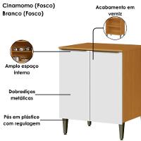 Balcão Com Tampo 2 Portas 70 Cm Mdf 2006805 Cinamomo Branco Armoveis - 5