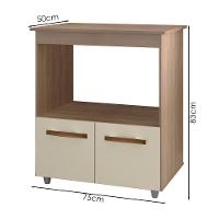 Balcão Multiuso Com Nicho 75cm 9450 Savana Off White Mobbs - 3