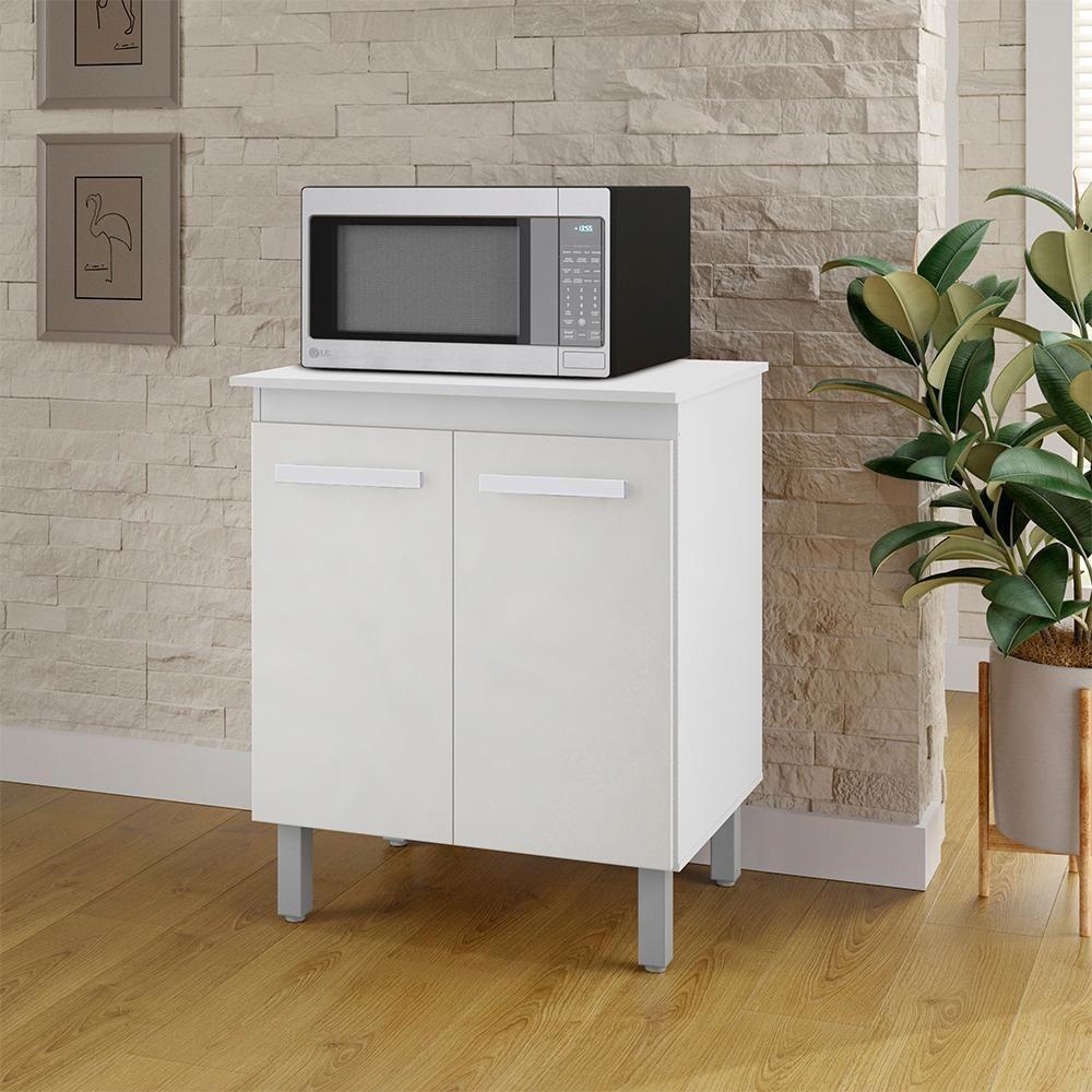 Balcão Multiuso 2 Portas 75 Cm Serena Branco Mobbs - 6