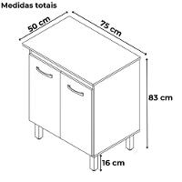 Balcão Multiuso 2 Portas 75 Cm Serena Branco Mobbs - 3