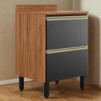 Balcão Com Tampo 1 Porta 1 Gaveta 60 Cm Mdf Proenca Nogueira Carbono Prime Demartez - 2