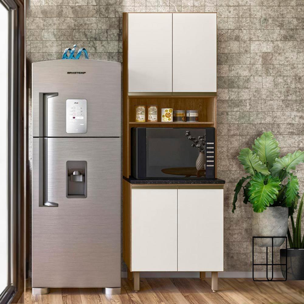 Armário Balcão Módulo Cozinha Torre Quente 4 Portas Carvalho - 1