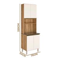 Armário Balcão Módulo Cozinha Torre Quente 4 Portas Carvalho - 3