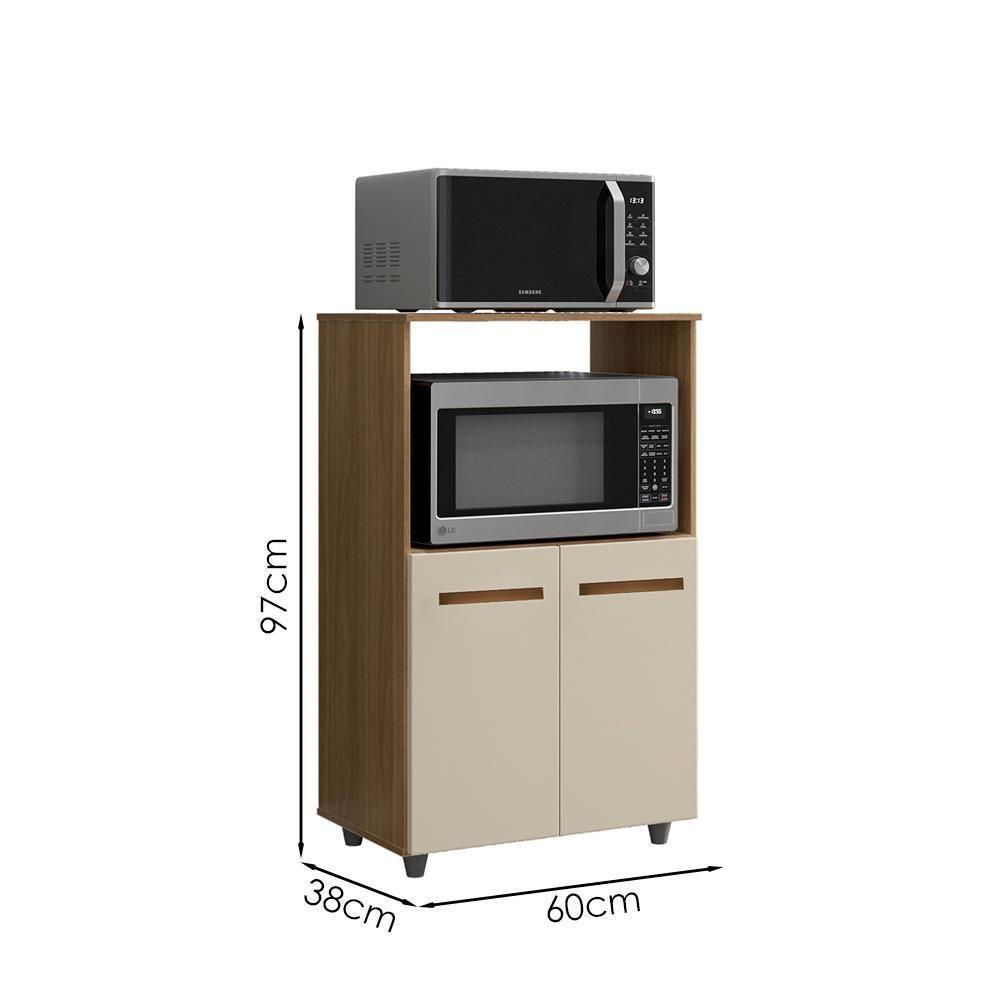 Balcão Multiuso 2 Fornos 60 Cm Tais Savana Off White Mobbs - 2