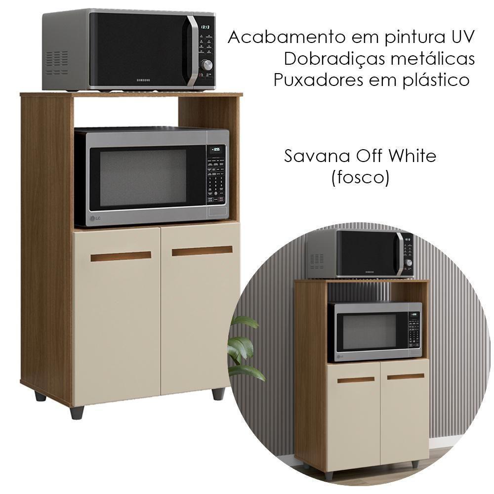 Balcão Multiuso 2 Fornos 60 Cm Tais Savana Off White Mobbs - 3