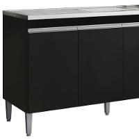 Balcão Pia Sem Tampo 3 Portas 3 Gavetas 155 Cm Andreia Preto Reajl Moveis - 5