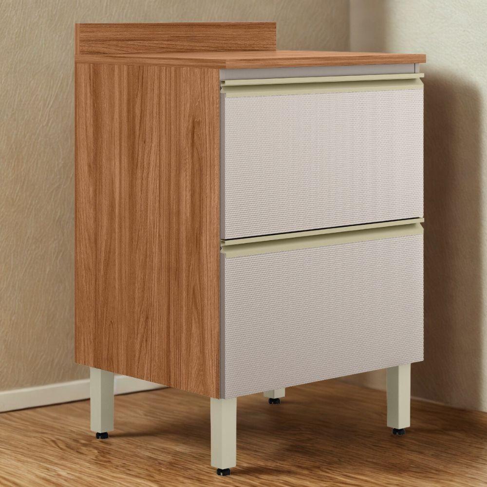 Balcao Com Tampo 1p 1g 60 Cm Mdf Proenca Nogueira Nude Prime Demartez - 2