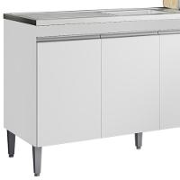 Balcão Pia Sem Tampo 3 Portas 3 Gavetas 145 Cm Andreia Branco Reajl Moveis - 5