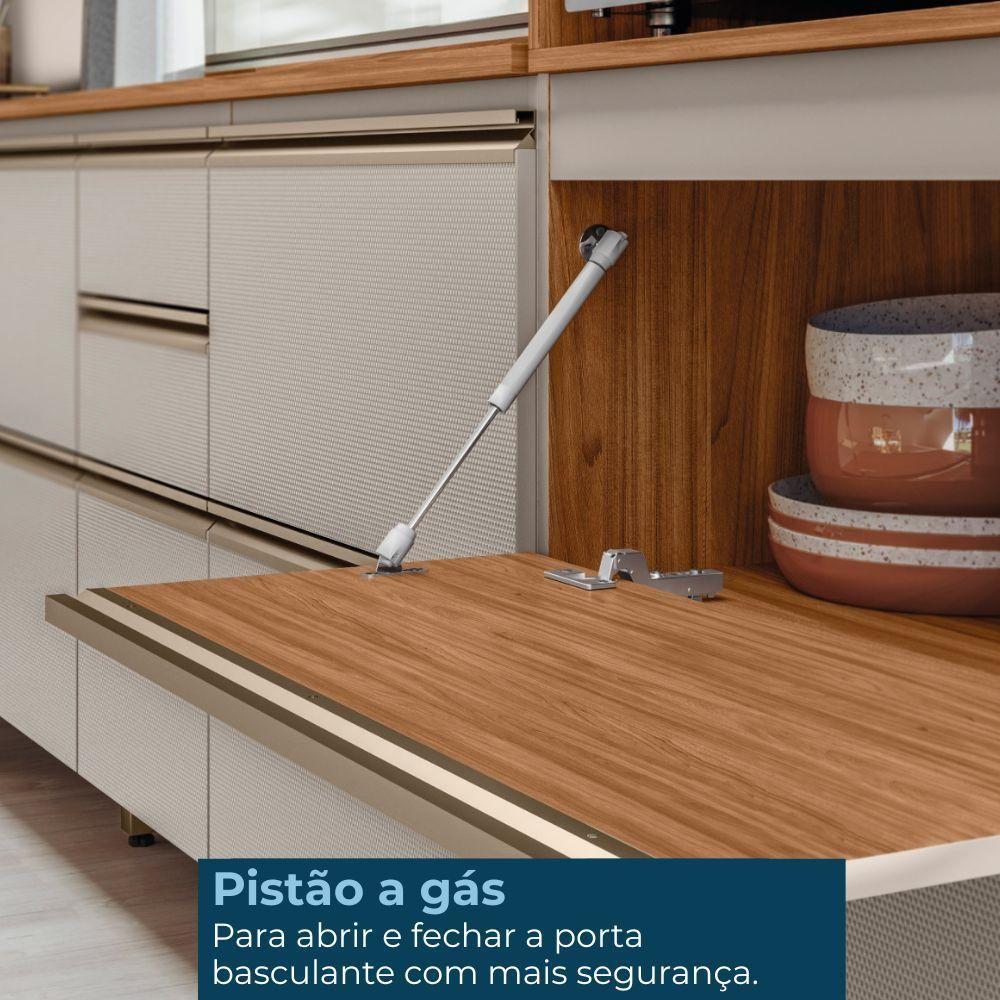 Balcão Para Pia 4 Gavetas 1 Porta 120 Cm Mdf Proenca Nogueira Nude Prime Demartez - 7