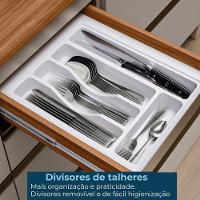 Balcão Para Pia 4 Gavetas 1 Porta 120 Cm Mdf Proenca Nogueira Nude Prime Demartez - 5