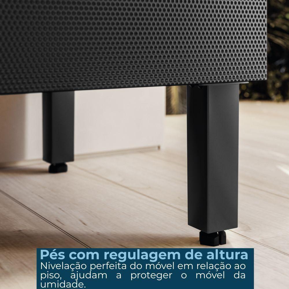 Balcão Para Pia 4 Gavetas 1 Porta 120 Cm Mdf Proenca Nogueira Carbono Prime Demartez - 8