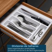 Balcão Para Pia 4 Gavetas 1 Porta 120 Cm Mdf Proenca Nogueira Carbono Prime Demartez - 5