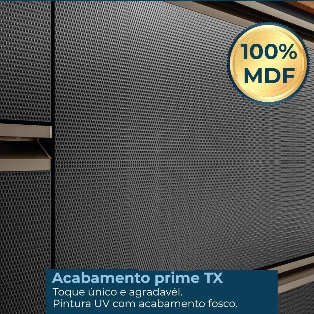 Balcao Com Tampo 4g 1p 120 Cm Mdf Proenca Nogueira Carbono Prime Demartez - 4