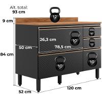 Balcao Com Tampo 4g 1p 120 Cm Mdf Proenca Nogueira Carbono Prime Demartez - 3