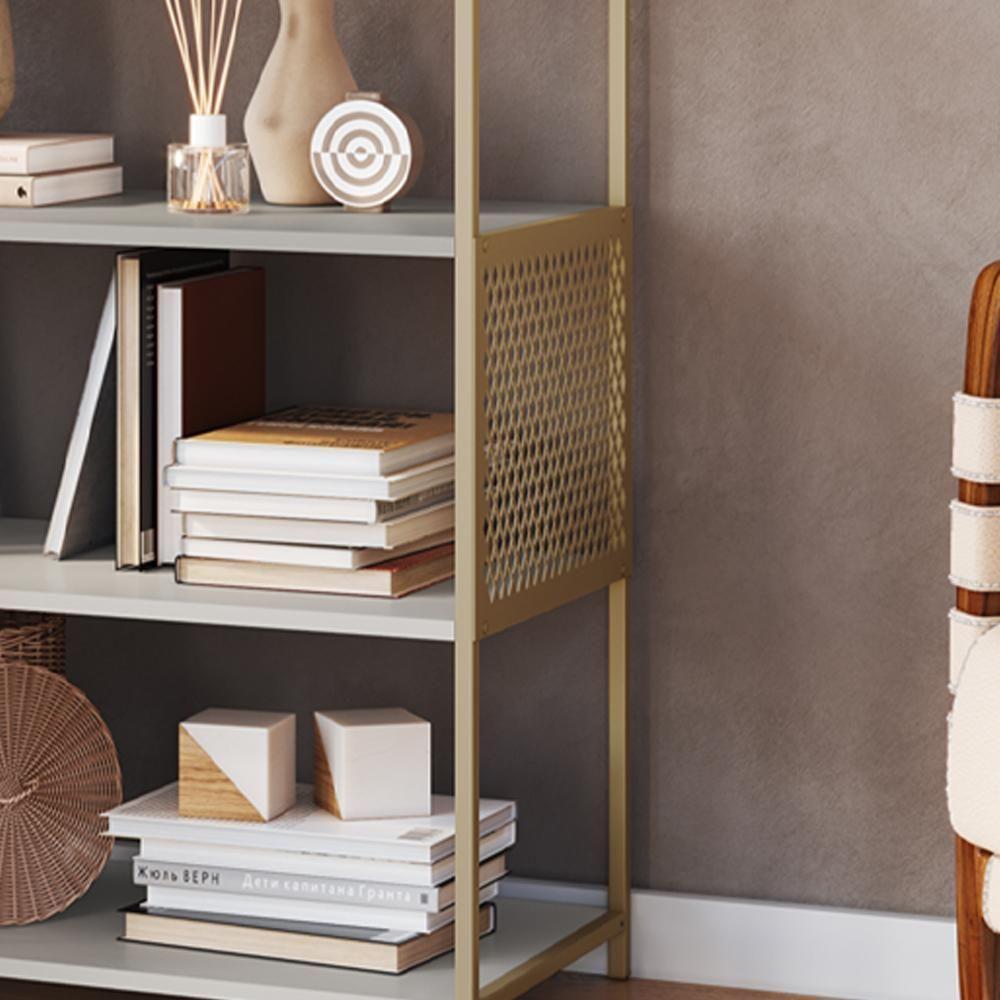 Estante Estilo Industrial 94 Cm Com Tela P1024 Arenas Dourado Pp - 4