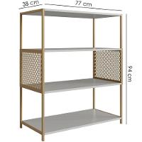 Estante Estilo Industrial 94 Cm Com Tela P1024 Arenas Dourado Pp - 3