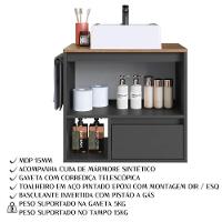 Conjunto Armario E Gabinete Com Cuba 60cm Mel Grafite Proddy