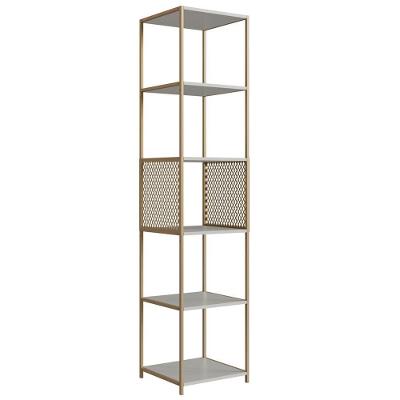 Estante 180 Cm Estilo Industrial Com Tela P1023 Arenas Dourado Pp