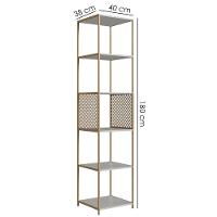 Estante 180 Cm Estilo Industrial Com Tela P1023 Arenas Dourado Pp - 3