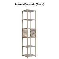 Estante 180 Cm Estilo Industrial Com Tela P1023 Arenas Dourado Pp - 5