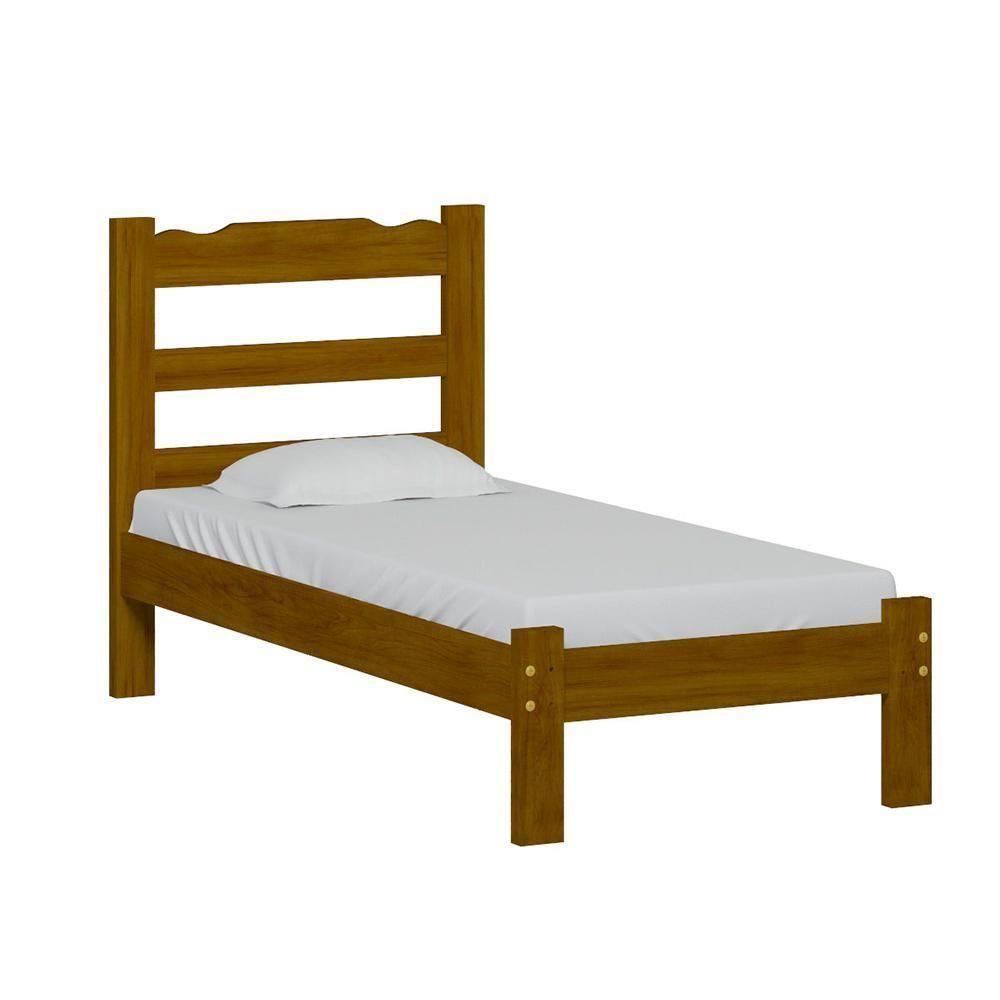 Cama Solteiro Esmeralda Madeira Maciça Imbuia - 2