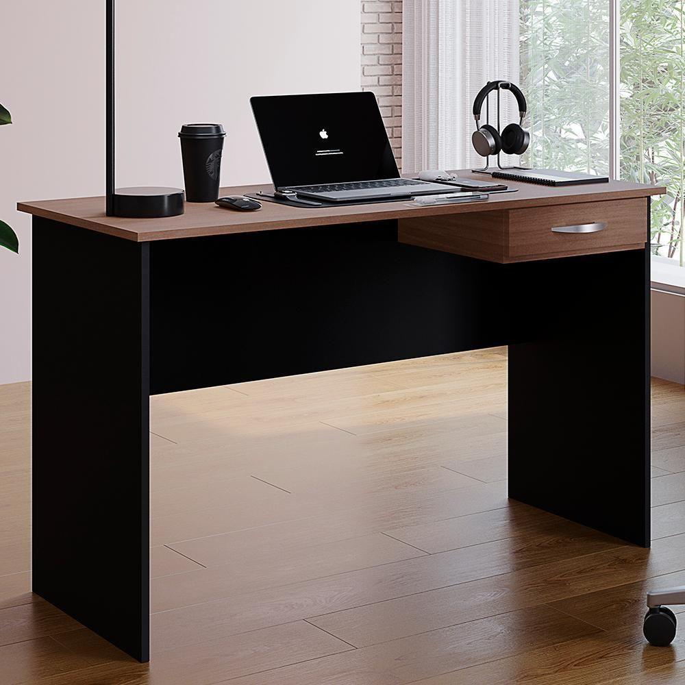 Mesa Para Escritorio 1 Gaveta 120 Cm 6901 Savana Preto Mobbs - 2