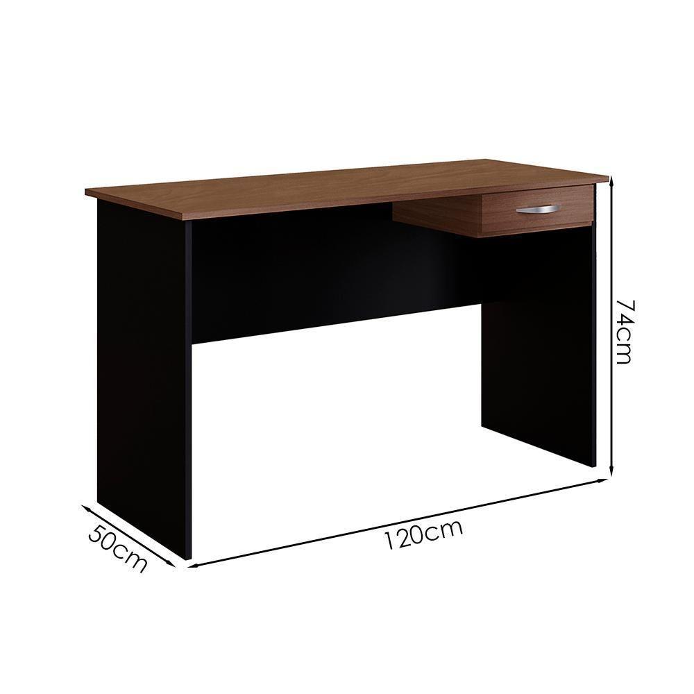 Mesa Para Escritorio 1 Gaveta 120 Cm 6901 Savana Preto Mobbs - 3