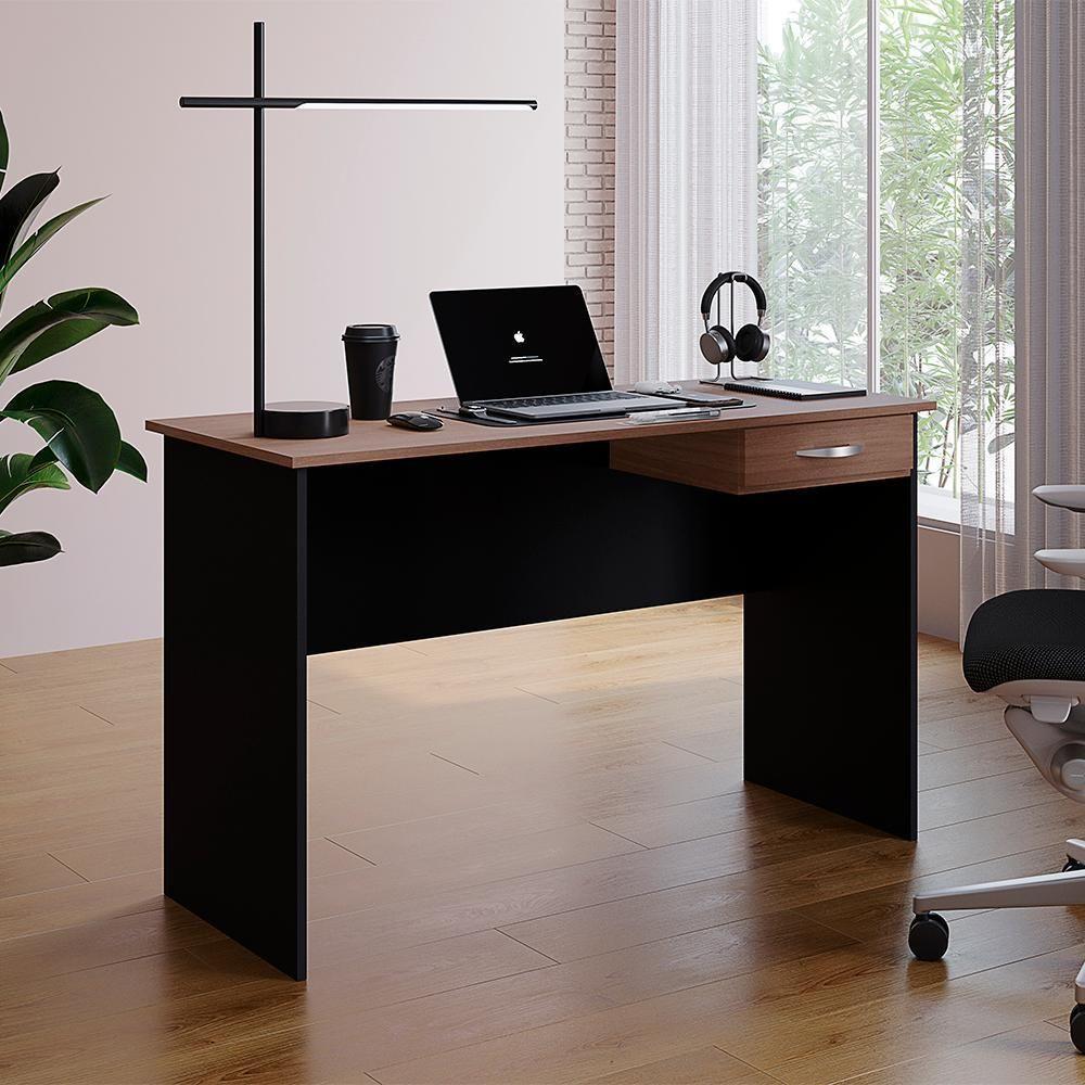 Mesa Para Escritorio 1 Gaveta 120 Cm 6901 Savana Preto Mobbs - 5