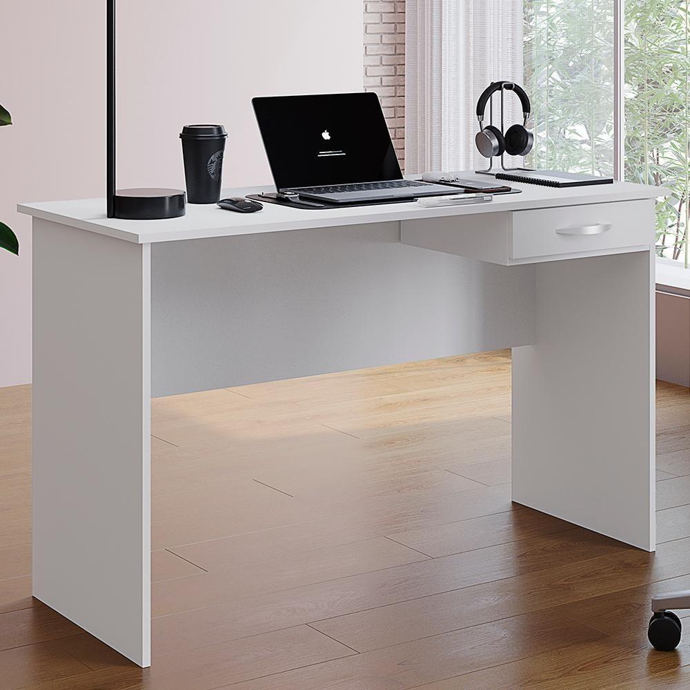 Mesa Para Escritorio 1 Gaveta 120 Cm 6901 Branco Mobbs Branco - 2