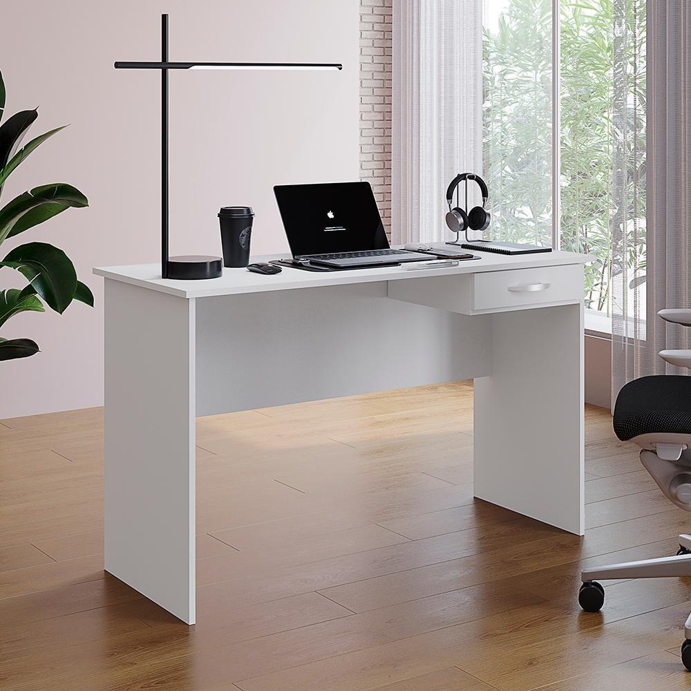 Mesa Para Escritorio 1 Gaveta 120 Cm 6901 Branco Mobbs Branco - 5